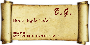Bocz Győző névjegykártya